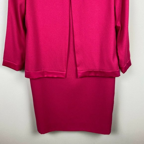 Vintage Henry Lee Dress 12 Pink Layered Look Blazer Long Sleeve Union‎ Label Vtg - Picture 3 of 11